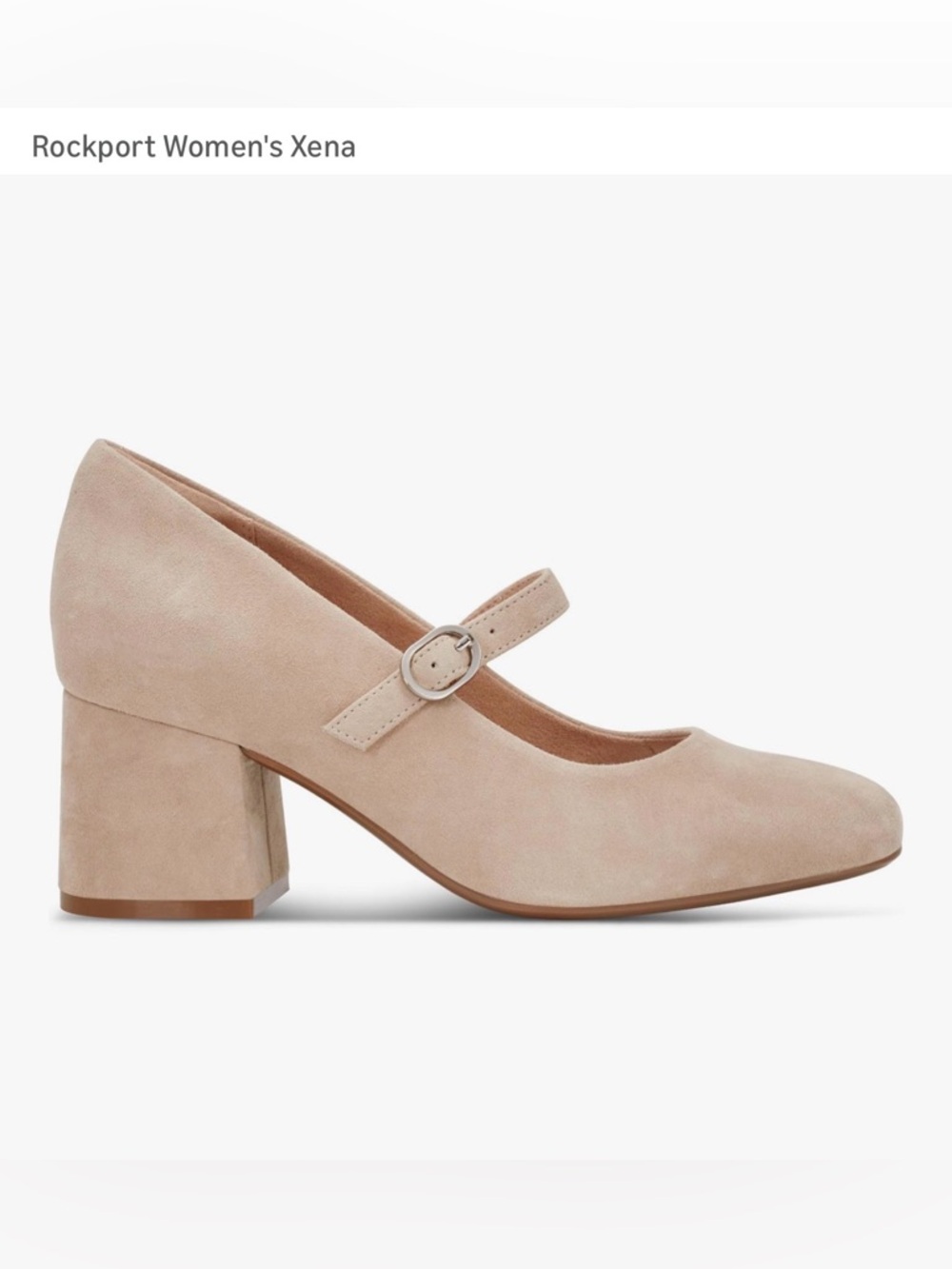 Rockport Women's Xena Mary Jane Pump - Nude Blush Suede